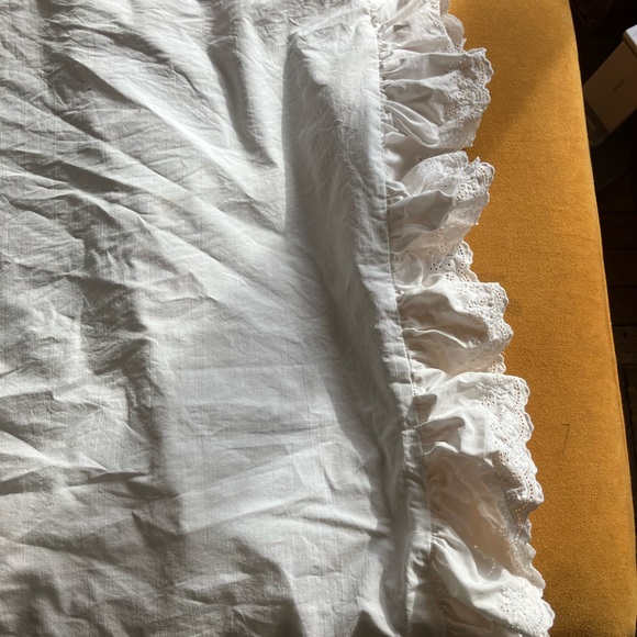 White Ruffled Eyelet Pillow Sham - Picture 6 of 6